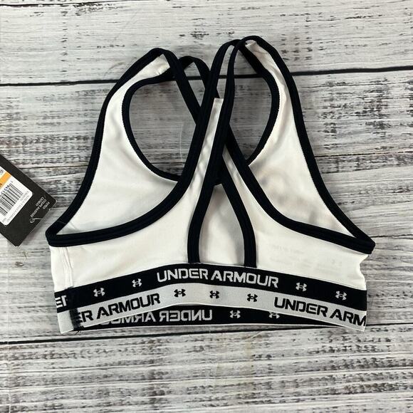 Under Armour Sports Bra size Girls Youth Small White Crossback Fitness - Picture 6 of 6
